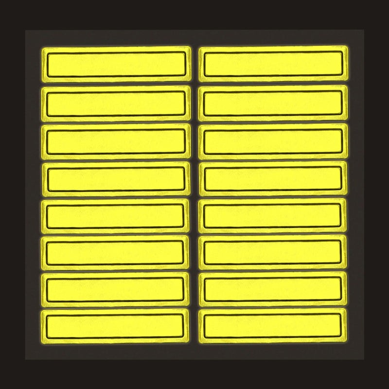 MyHardHatStickers SmartSign Yellow Retro Reflective Hard Hat Stickers - 1" x 4", Pack of 16, Durable Helmet Stickers for Construction & Safety, High Visibility Helmet Strips, Fire Helmet Decals, Strong Adhesive - Image 1